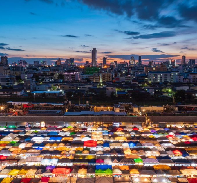 Chatuchak Weekend Market at night