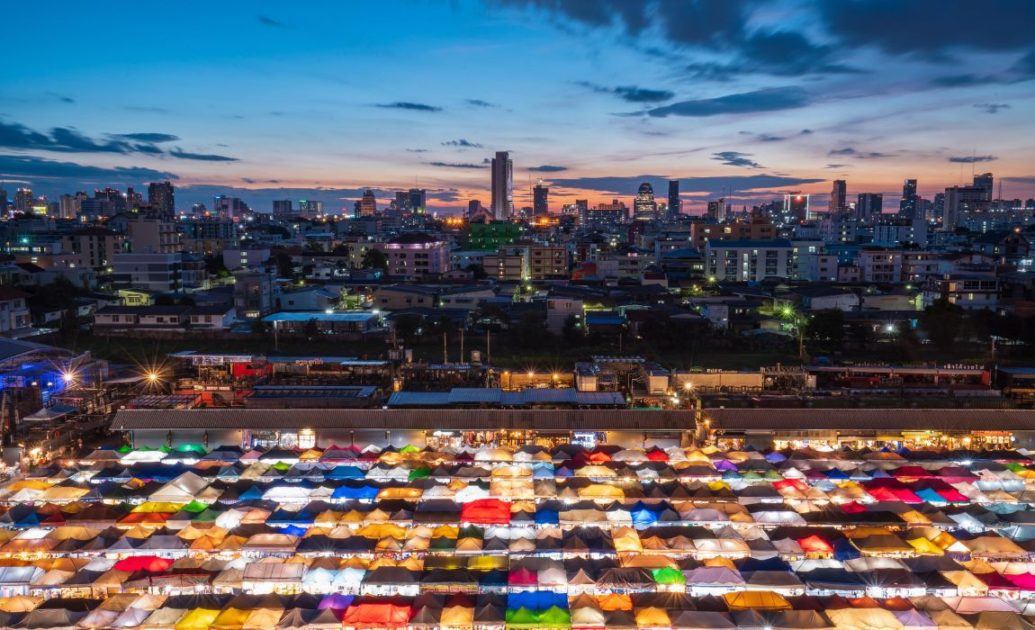 Chatuchak Weekend Market at night