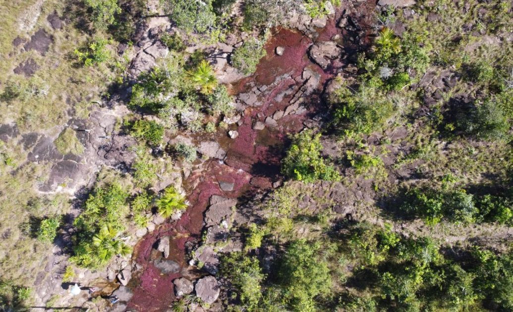 Drone View of Tranquilandia with red algea