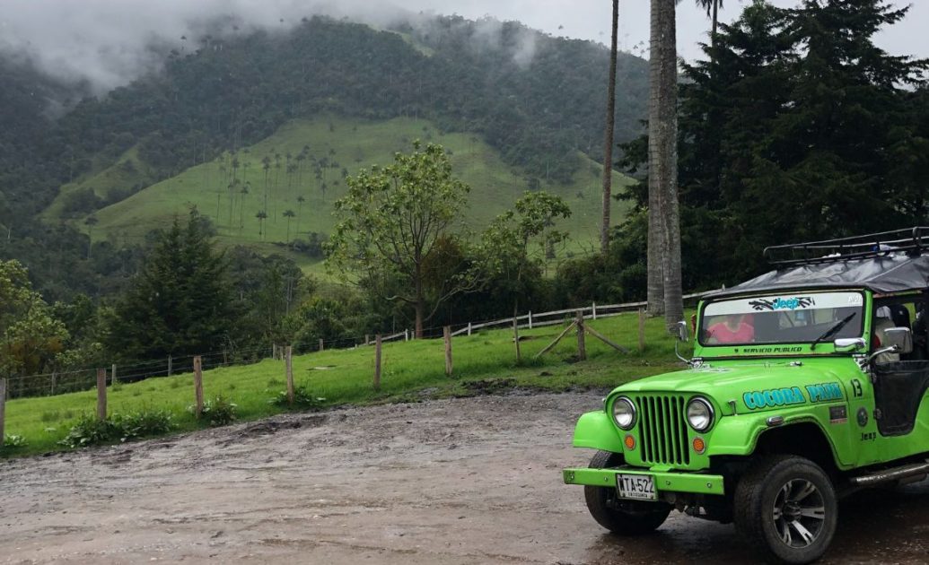Green Jeep in the Cocora Valley