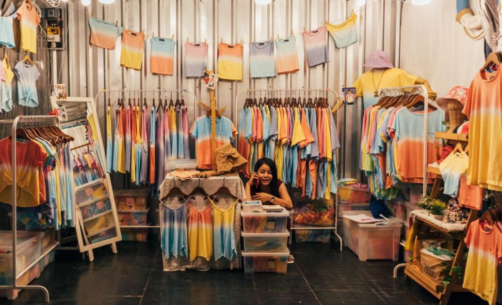Stall with Vintage Clothes at Chatuchak Weekend Market